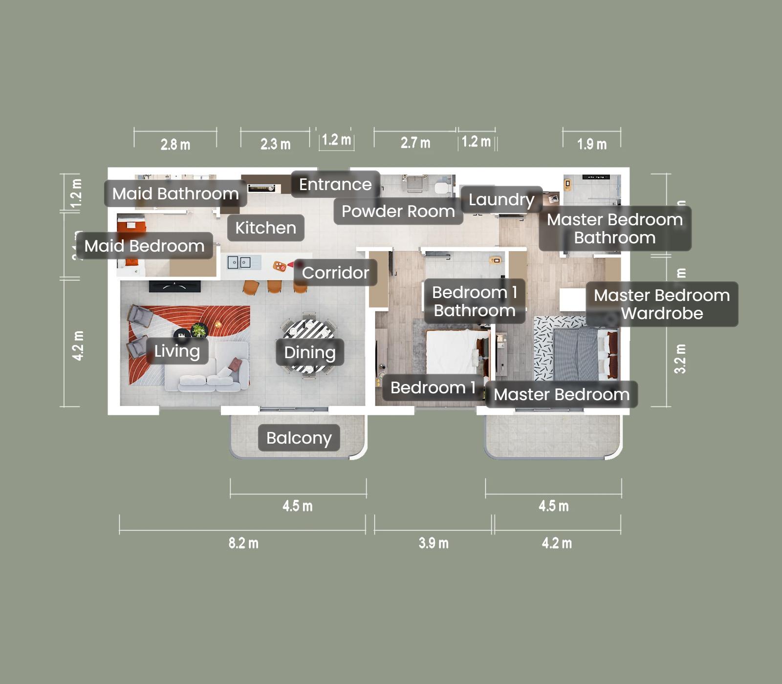 Yas Living 2 bedrooms Virtual Tour at Yas Island